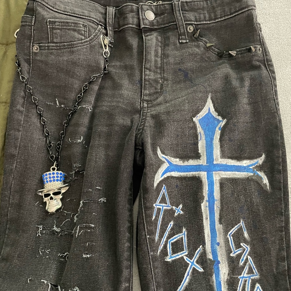 Hand painted jeans - Picture 2 of 4